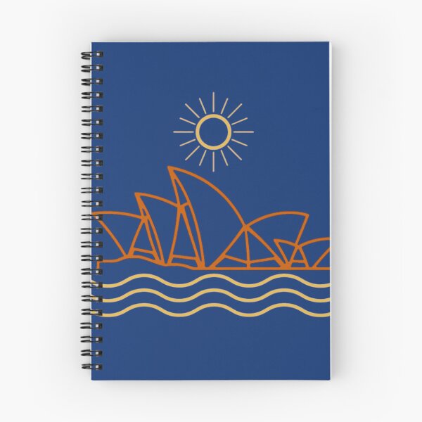 Item preview, Sydney Opera House line art with sun and waves designed and sold by Rue Market.