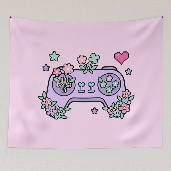 Item preview, Cozy Floral Gaming Controller Pastel Kawaii designed and sold by Mr-wow.