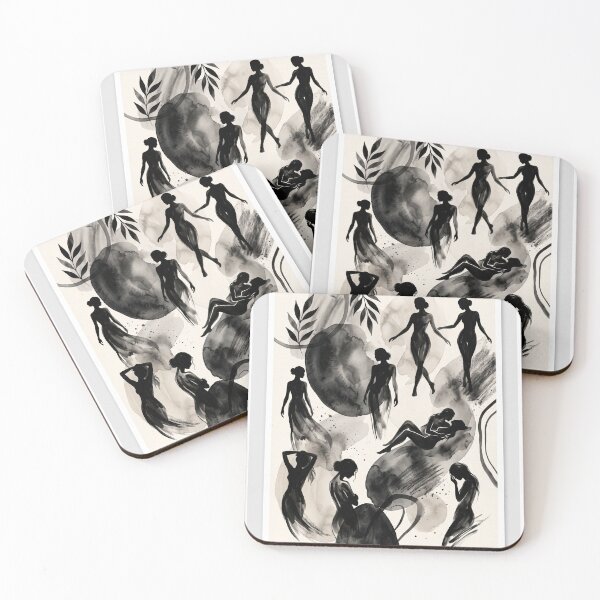 Item preview, Elegant Abstract Female Silhouettes - Modern Boho Earth Tones designed and sold by OddlySticky.