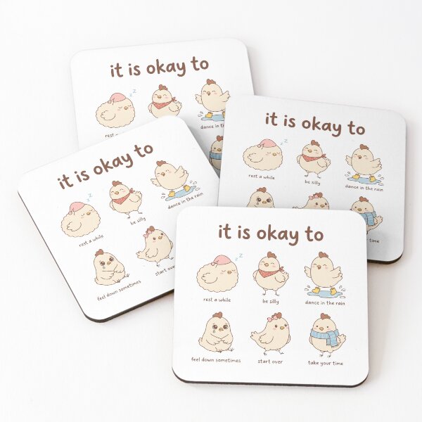 Item preview, It Is Okay To Cute Chicken Mental Health Design designed and sold by Oddifys.