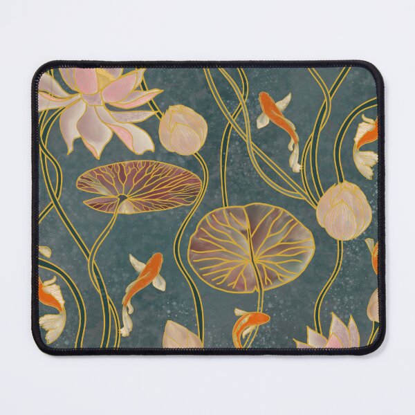 Item preview, Elegant Koi Fish and Lotus Blossom Botanical Pattern | Japanese Inspired Water Garden Floral Art designed and sold by Frostie88.