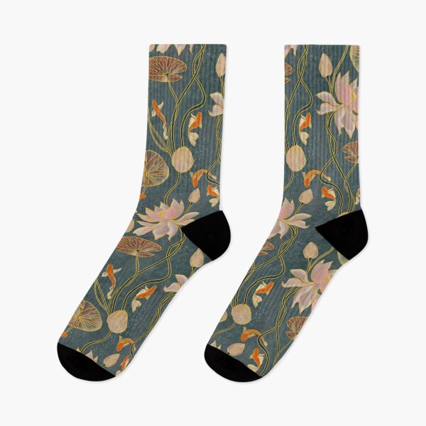 Item preview, Elegant Koi Fish and Lotus Blossom Botanical Pattern | Japanese Inspired Water Garden Floral Art designed and sold by Frostie88.