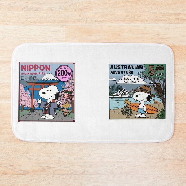 Item preview, Snoopy in Japan and Australia postcard sticker designed and sold by Katyslittlestickershop.