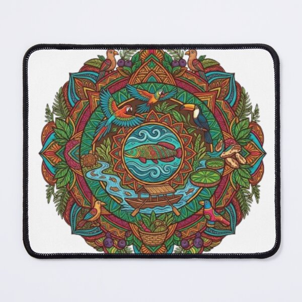 Item preview, Amazon Mandala – Brazilian Folk Art & Nature Design designed and sold by NextWaveOfGaze.