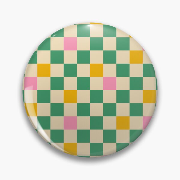 Item preview, Checkered Check Colorful Pattern in Green Pink Mustard designed and sold by kierkegaard.