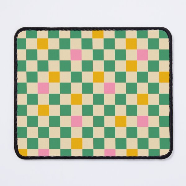 Item preview, Checkered Check Colorful Pattern in Green Pink Mustard designed and sold by kierkegaard.