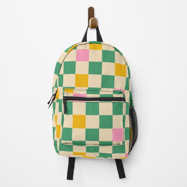 Item preview, Checkered Check Colorful Pattern in Green Pink Mustard designed and sold by kierkegaard.