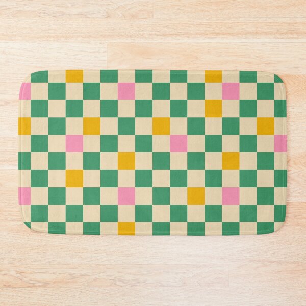 Item preview, Checkered Check Colorful Pattern in Green Pink Mustard designed and sold by kierkegaard.