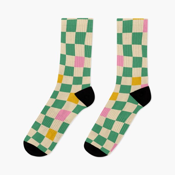 Item preview, Checkered Check Colorful Pattern in Green Pink Mustard designed and sold by kierkegaard.