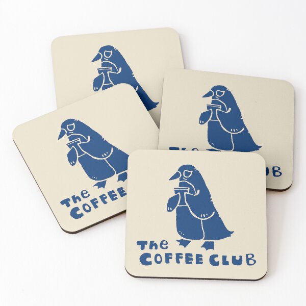 Item preview, Sleepy Penguin Coffee Club Hand Drawn Linocut Illustration designed and sold by RNASstuff.