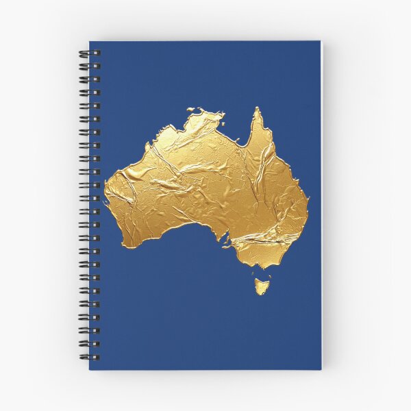 Item preview, Gold foil map of Australia on white background designed and sold by Rue Market.