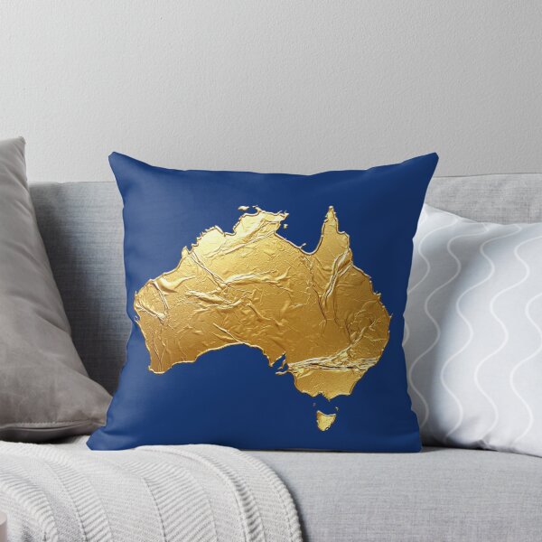 Item preview, Gold foil map of Australia on white background designed and sold by Rue Market.