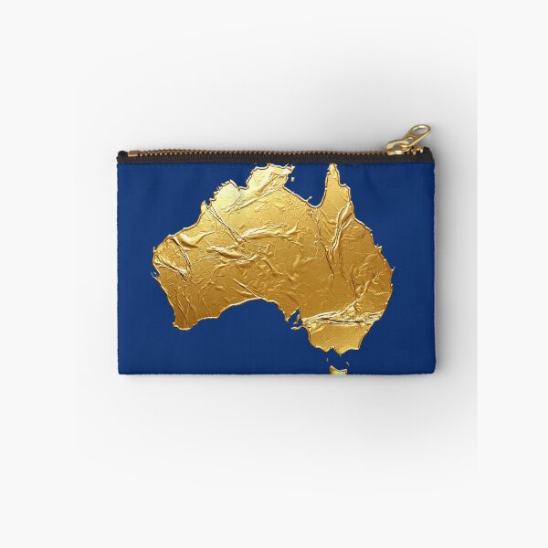 Item preview, Gold foil map of Australia on white background designed and sold by Rue Market.