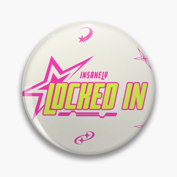 Item preview, Insanely Locked In Sticker | Pink & Yellow Star Graphic | Y2K Space Age Streetwear Aesthetic designed and sold by FIGGITY FERN.