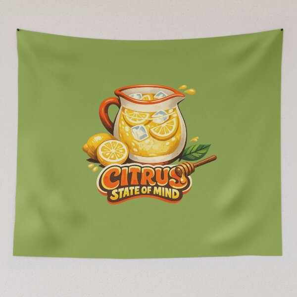 Item preview, Citrus State of Mind | Hand Painted Lemonade Flat Lay Illustration designed and sold by UUniqueIImprint.