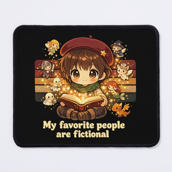 Item preview, My Favorite People Are Fictional - Book Lover Girl Kawaii T-Shirt designed and sold by Art JSMY.