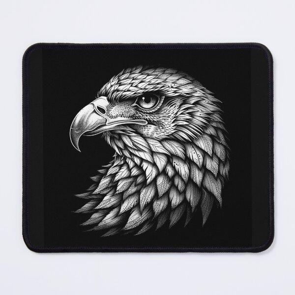 Item preview, Majestic Eagle Head – Black and White Wildlife Illustration designed and sold by inkoutninja.