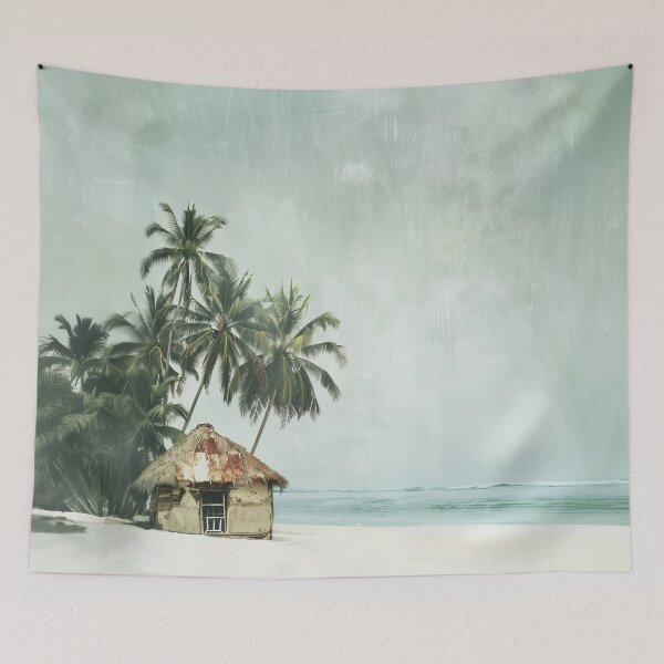 Item preview, Tropical Beach Hut A1 designed and sold by CrumbBumStudio.