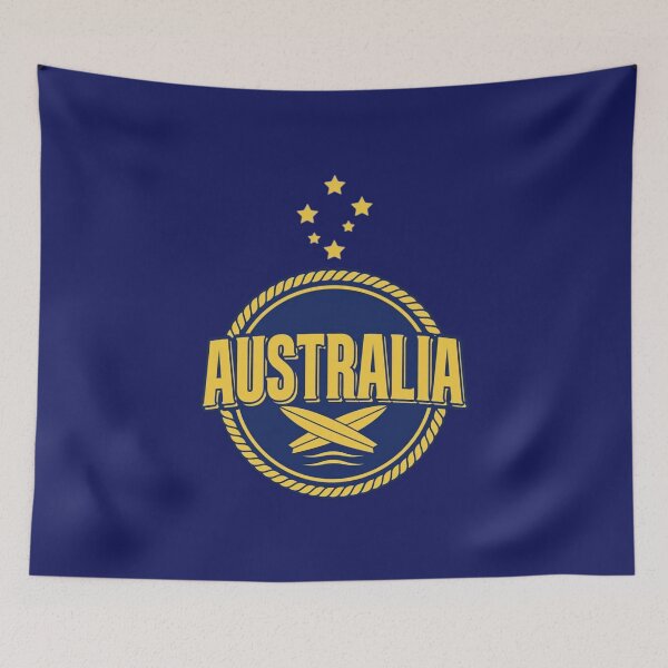Item preview, Australia badge with Southern Cross and surf motif designed and sold by Rue Market.