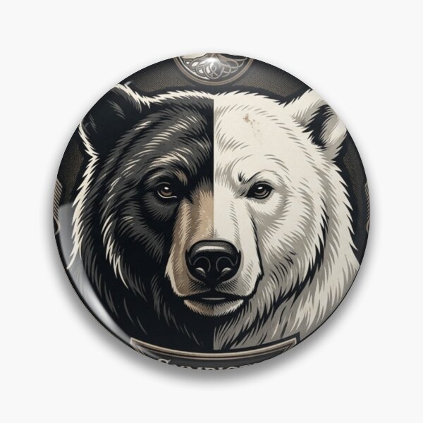 Item preview, Symbiotic Strength - Split Black and White Bear Graphic designed and sold by Zacushi.