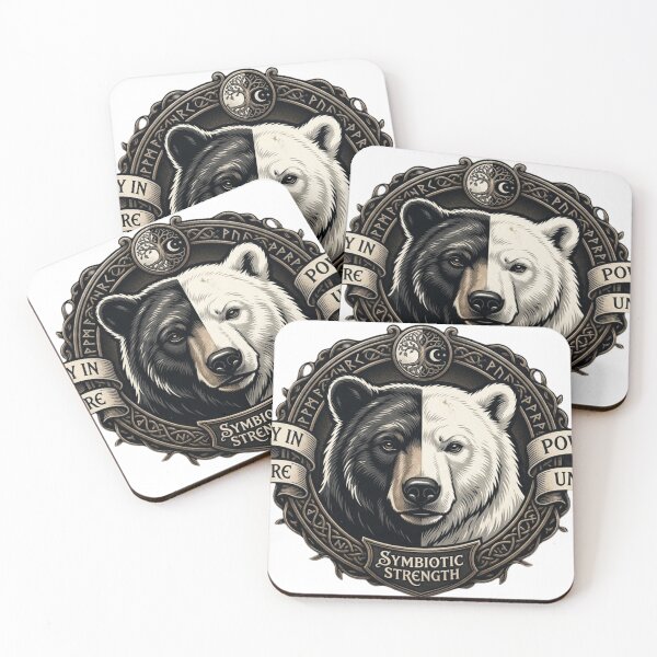 Item preview, Symbiotic Strength - Split Black and White Bear Graphic designed and sold by Covenist.