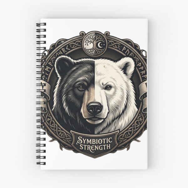 Item preview, Symbiotic Strength - Split Black and White Bear Graphic designed and sold by Zacushi.