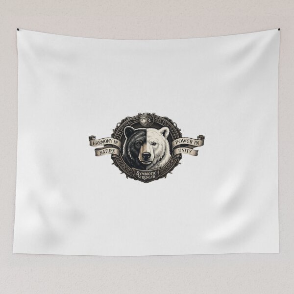 Item preview, Symbiotic Strength - Split Black and White Bear Graphic designed and sold by Zacushi.