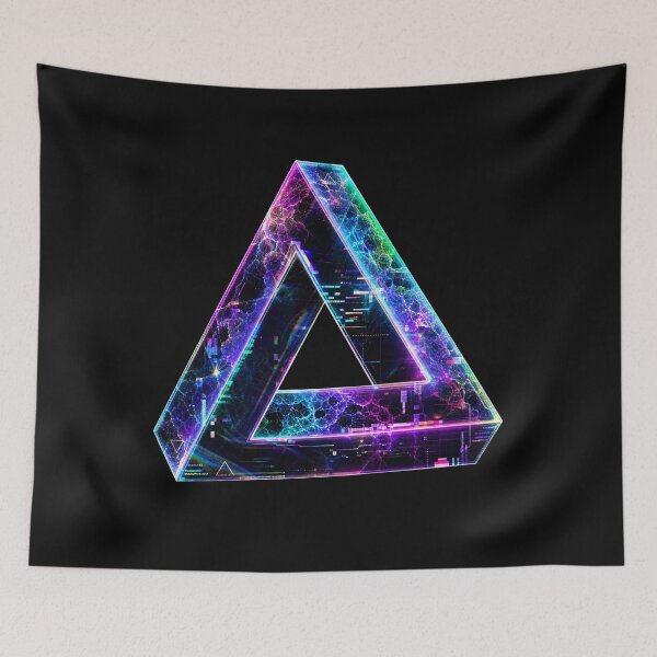 Item preview, Adversarial Prismatic Void Holographic Glitch T-Shirt - Fractal Geometric Art designed and sold by Uglyandcute.