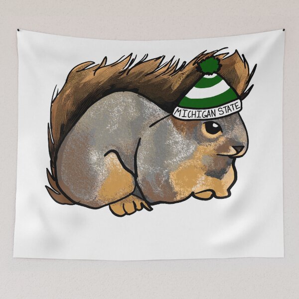 Item preview, Squirrel in a Michigan State Hat designed and sold by Chaotic-Koala.