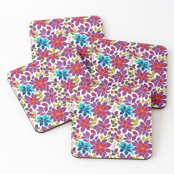 Item preview, Vibrant Modern Floral Seamless Pattern in Purple, Red and Teal designed and sold by ccitypictures.