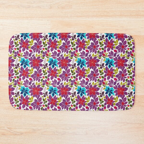 Item preview, Vibrant Modern Floral Seamless Pattern in Purple, Red and Teal designed and sold by ccitypictures.