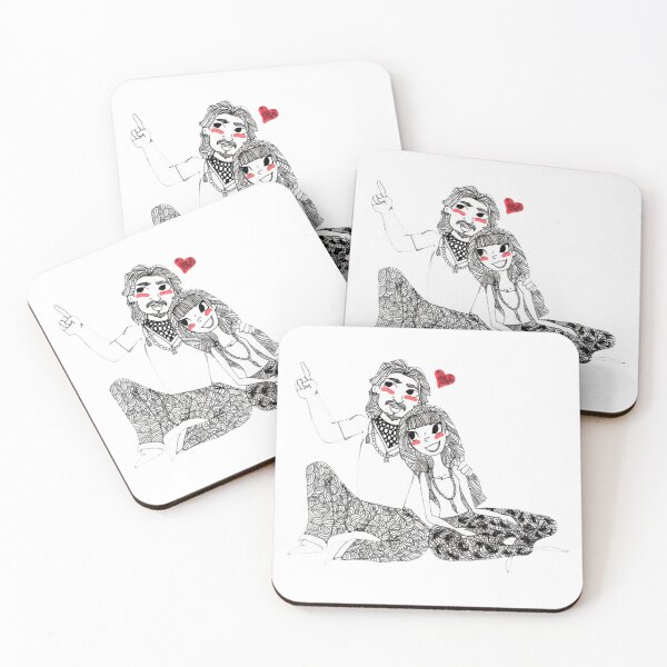 Item preview, Love in Doodle Lines Cute Couple Art designed and sold by Rowephoeniart.