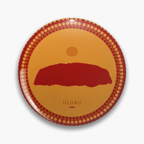 Item preview, Uluru silhouette emblem with dotted Aboriginal design designed and sold by Rue Design Company.