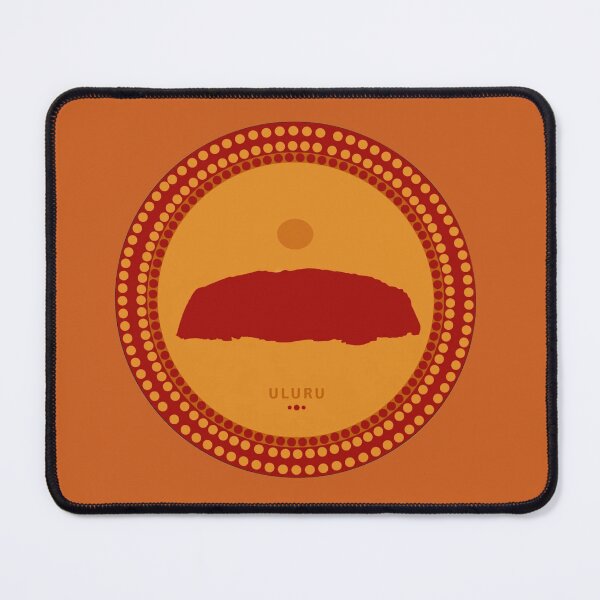 Item preview, Uluru silhouette emblem with dotted Aboriginal design designed and sold by Rue Design Company.