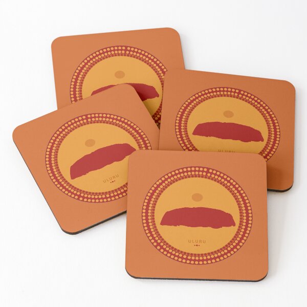 Item preview, Uluru silhouette emblem with dotted Aboriginal design designed and sold by Rue Design Company.