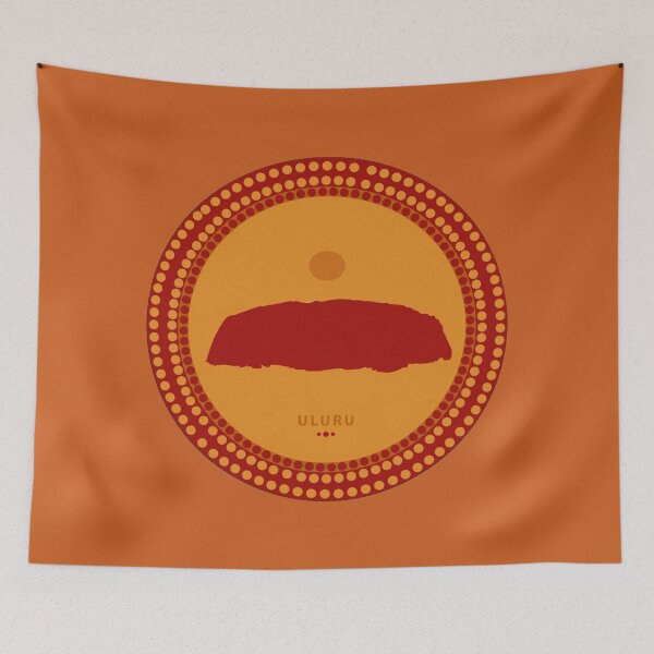 Item preview, Uluru silhouette emblem with dotted Aboriginal design designed and sold by Rue Market.