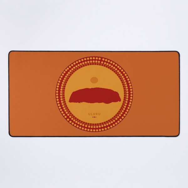 Item preview, Uluru silhouette emblem with dotted Aboriginal design designed and sold by Rue Design Company.