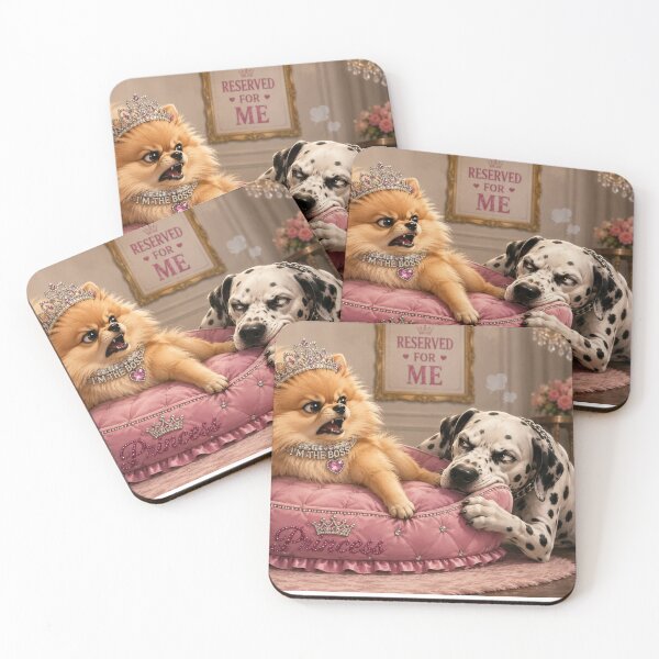 Item preview, Bossy Pomeranian Princess Guards Bed from Dalmatian Funny Dog Design designed and sold by Extremeallie.