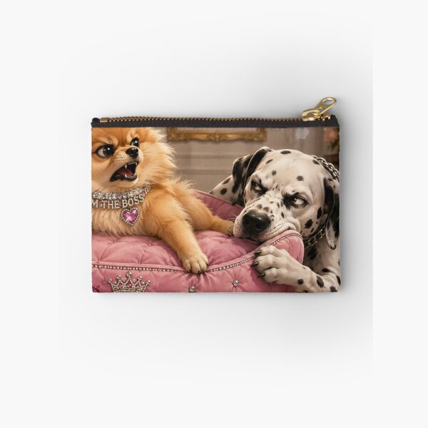 Item preview, Bossy Pomeranian Princess Guards Bed from Dalmatian Funny Dog Design designed and sold by Extremeallie.