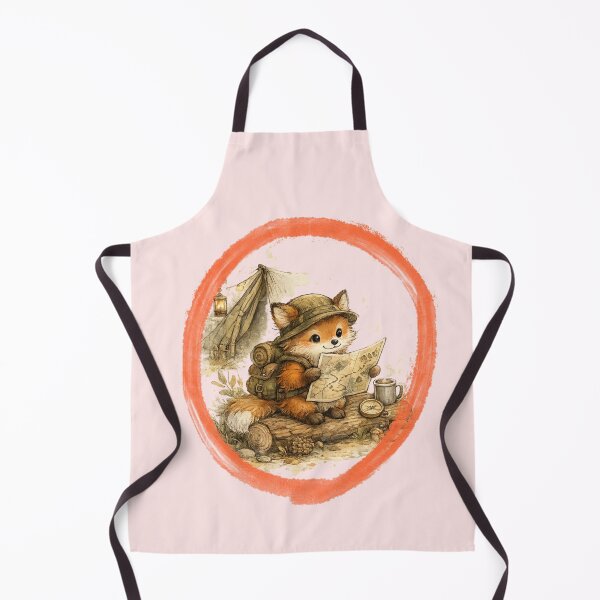 Item preview, Watercolor Fox Explorer Reading Map Camping Badge Art designed and sold by BreezifyDesignStudio.