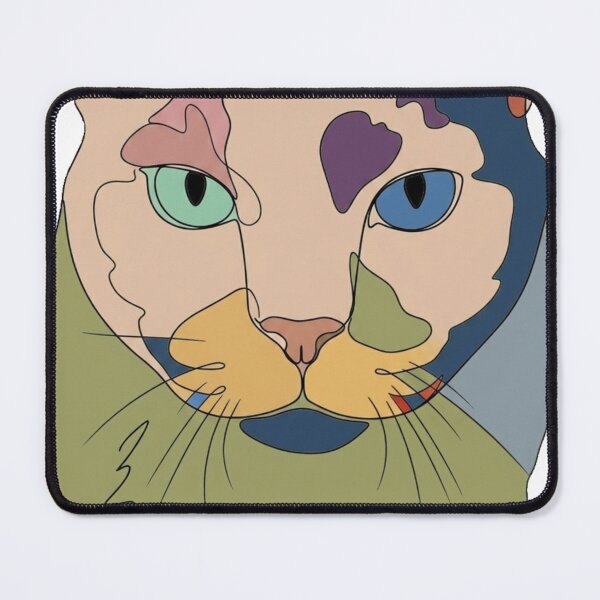 Item preview, Colorful Heterochromia Cat Line Art designed and sold by Komatoya.