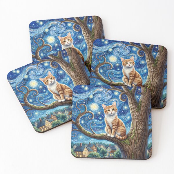 Item preview, Klimt Cat in Starry Night designed and sold by Vicky Brago-Mitchell®.