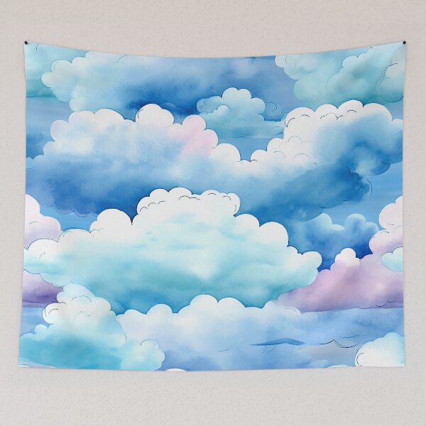 Item preview, Fantasy Magical Floating Clouds Watercolor-Inspired Design Art designed and sold by DEC02.