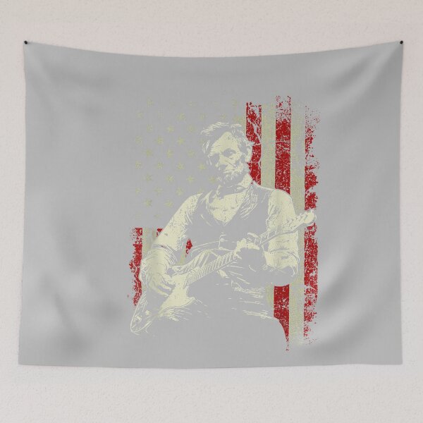 Item preview, Abraham Lincoln Playing Guitar Rock and Roll American Flag designed and sold by mjohnson9.