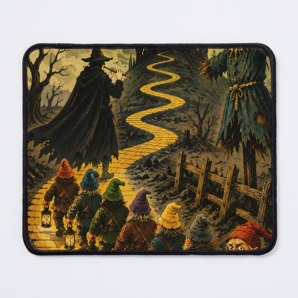 Item preview, Wizard of Oz × Pied Piper × Seven Dwarfs | Dark Fairy Tale Crossover | Vintage 1950s Children's Book Horror Illustration designed and sold by Extravanganzza.