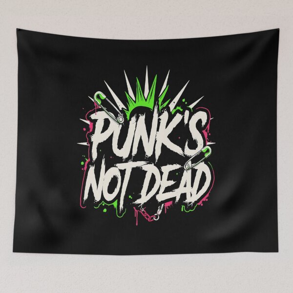 Item preview, Punk's Not Dead – Mohawk Safety Pin Punk Rock Design designed and sold by Midnight Veil Designs.