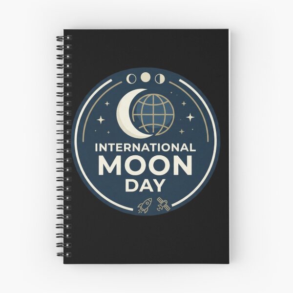 Item preview, International Moon Day Minimalist Crescent Moon Space Badge designed and sold by Palette & Hue.