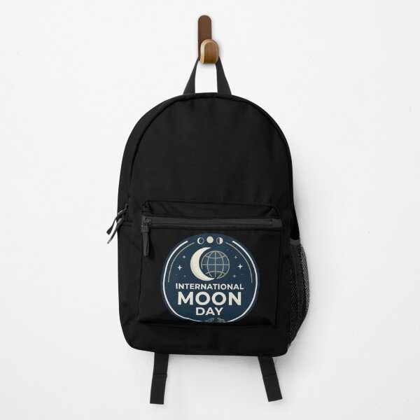Item preview, International Moon Day Minimalist Crescent Moon Space Badge designed and sold by Palette & Hue.