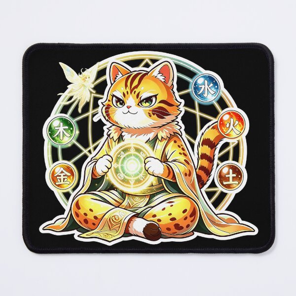 Item preview, The Five Elements Master - Magical Felis Nigripes Mage designed and sold by ABYSSLAB.