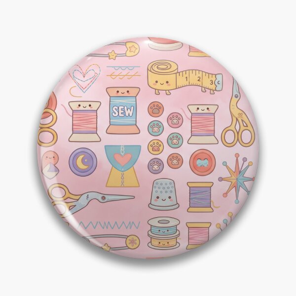 Item preview, Cute sewing notions pink print  designed and sold by Future Past Co. .